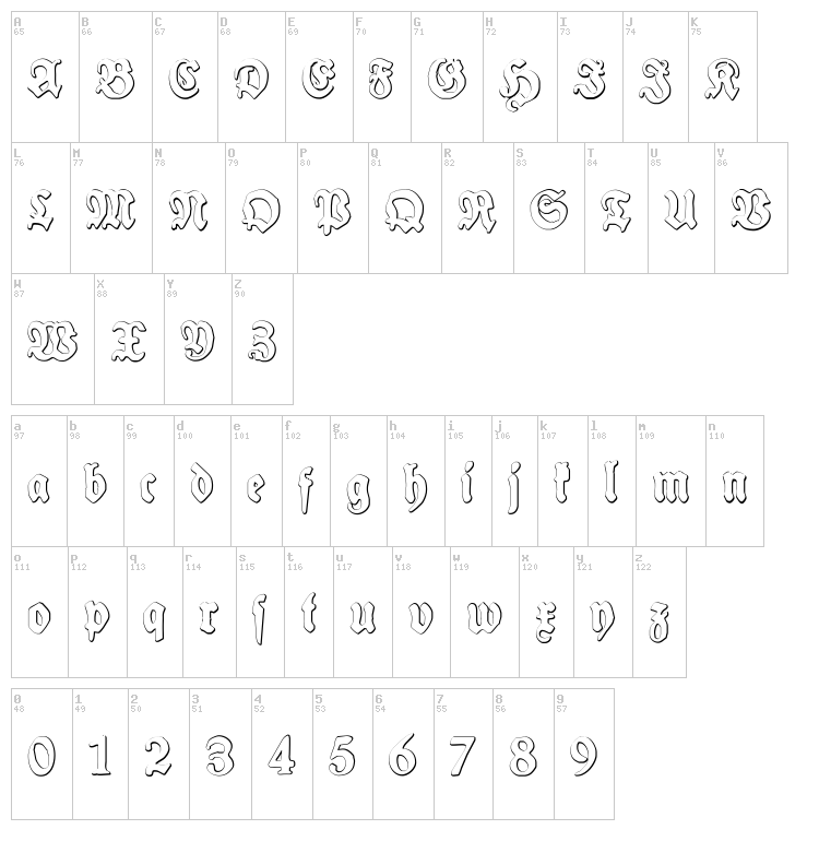 Schneidler Halb Fette font map
